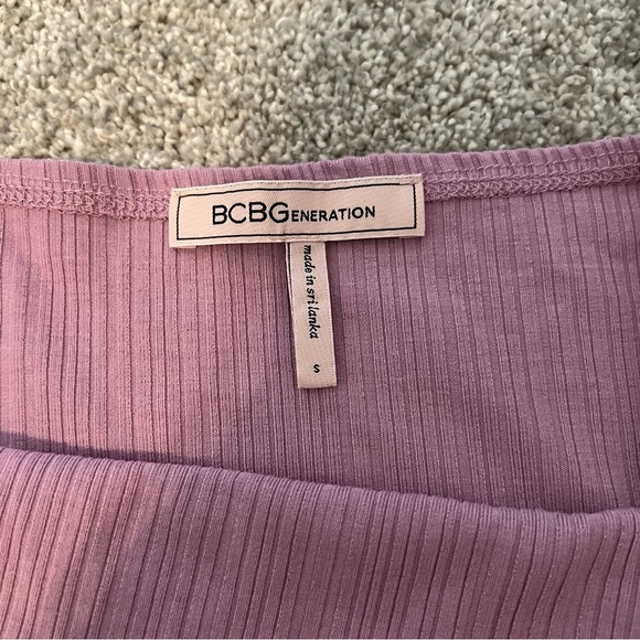 BCBGeneration small lilac ribbed bodysuit with tie straps - Picture 2 of 4